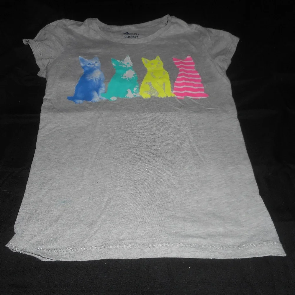 Old Navy Cat Shirt Size 8 USED